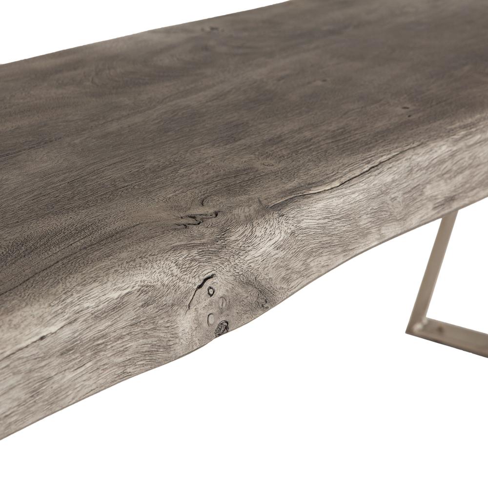 Nottingham 72-Inch Acacia Wood Live Edge Dining Bench in Walnut Finish. Picture 9