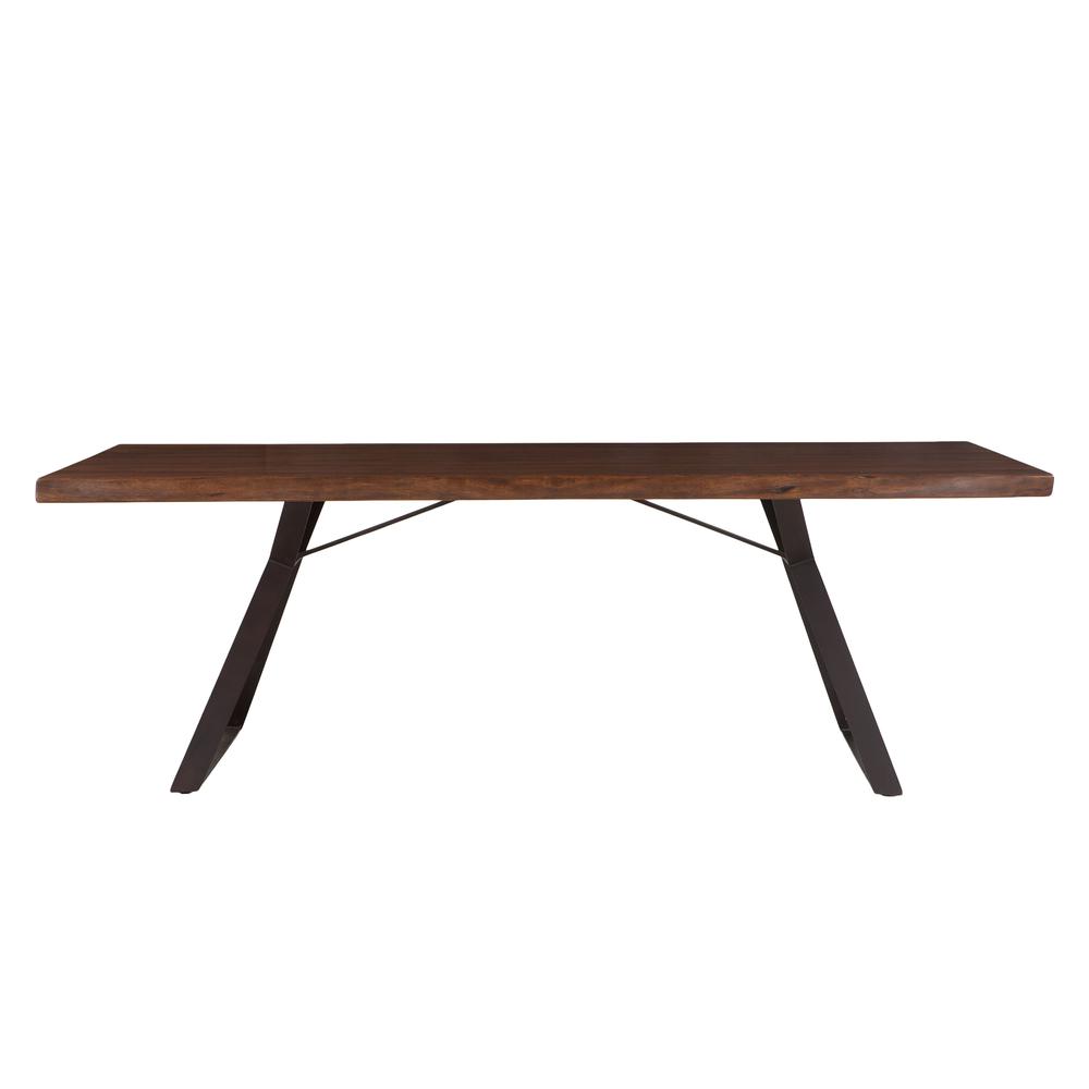 Nottingham 80-Inch Acacia Wood Live Edge Dining Table in Walnut Finish. Picture 5