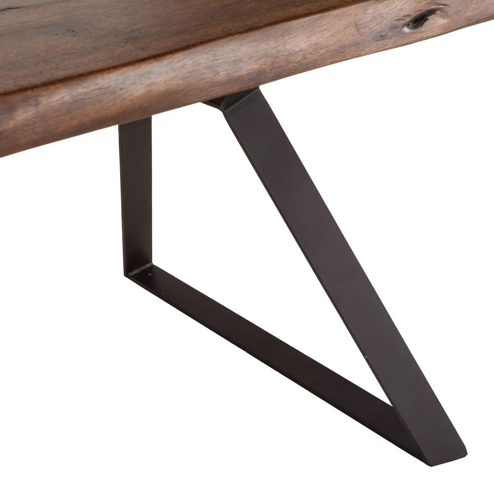 Nottingham 80-Inch Acacia Wood Live Edge Dining Table in Walnut Finish. Picture 31