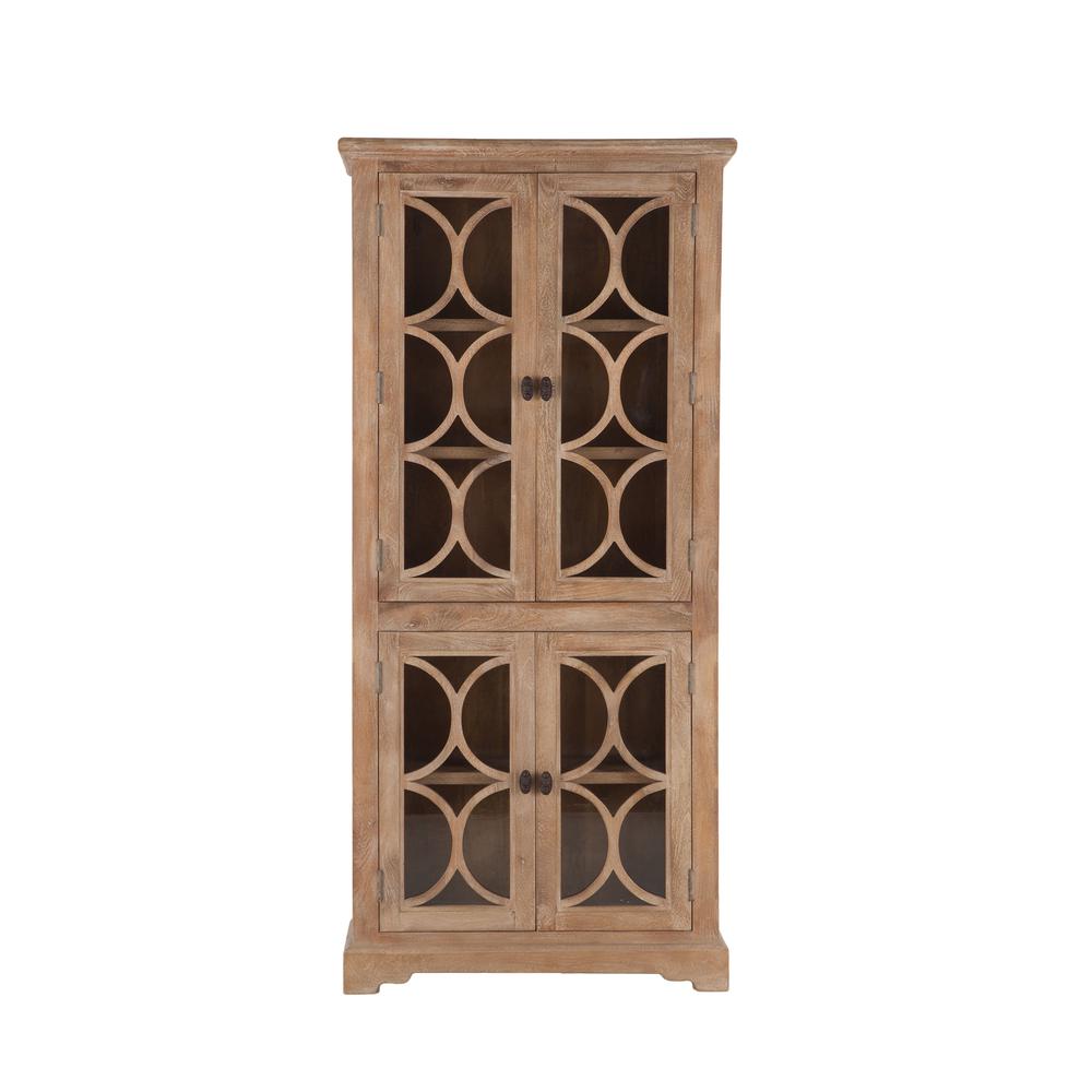 Pengrove 38-Inch Wide Mango Wood Cabinet with Carved Lattice Work Doors. Picture 4
