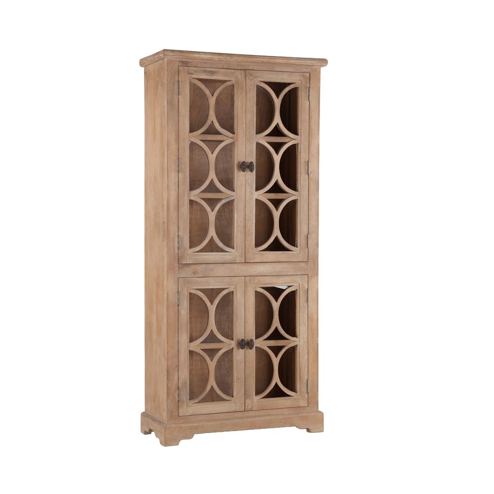 Pengrove 38-Inch Wide Mango Wood Cabinet with Carved Lattice Work Doors. Picture 7