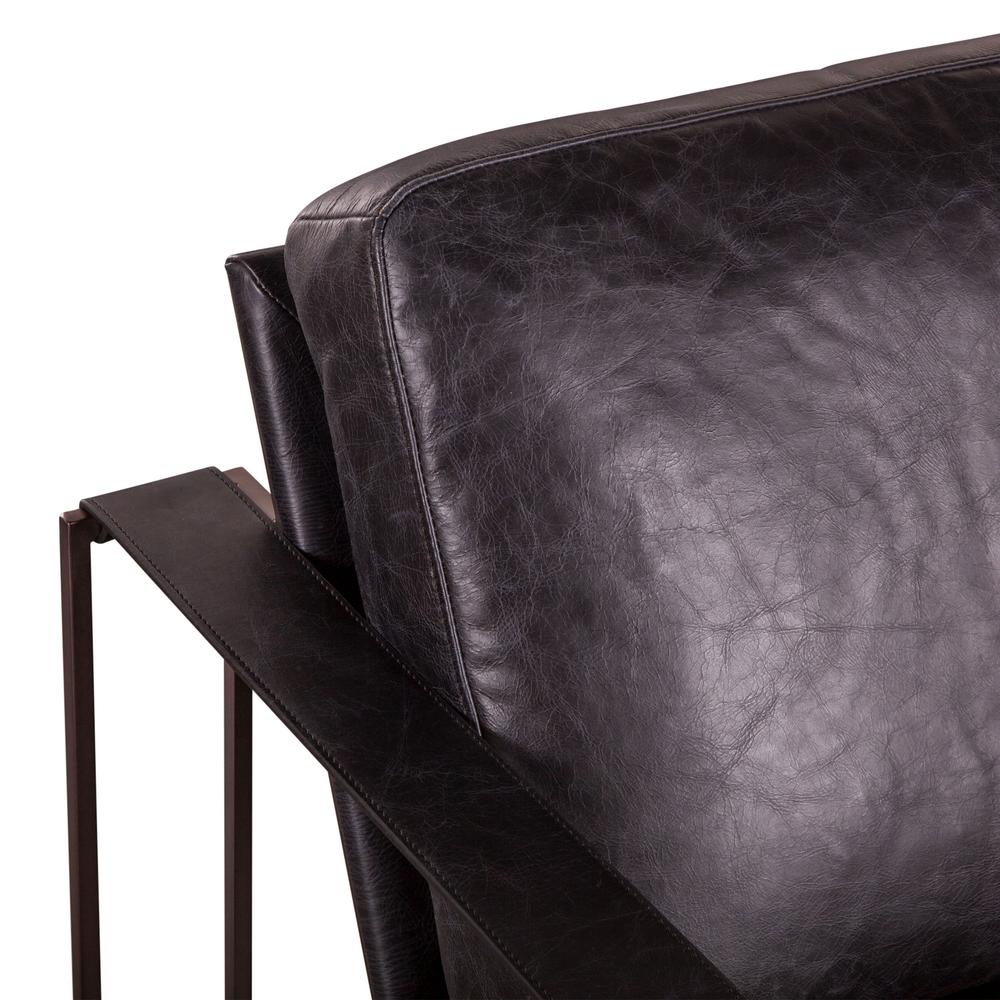 Portlando Black Leather Armchair. Picture 9
