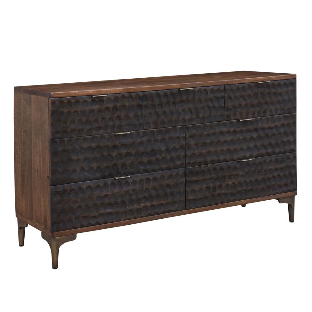 Vallarta 60-Inch Two Tone Mango Wood Dresser. Picture 6
