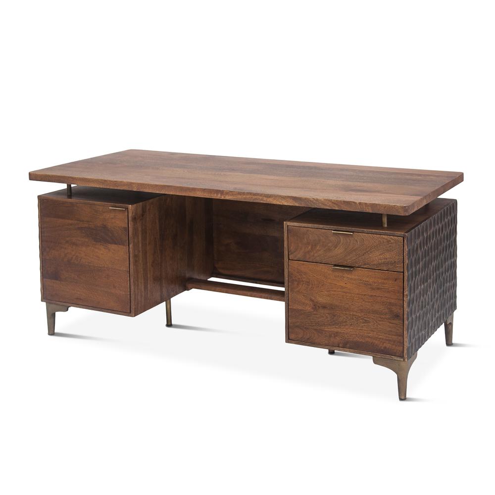 Vallarta 66-Inch Two Tone Mango Wood Desk. Picture 6