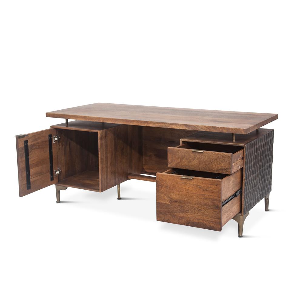 Vallarta 66-Inch Two Tone Mango Wood Desk. Picture 9