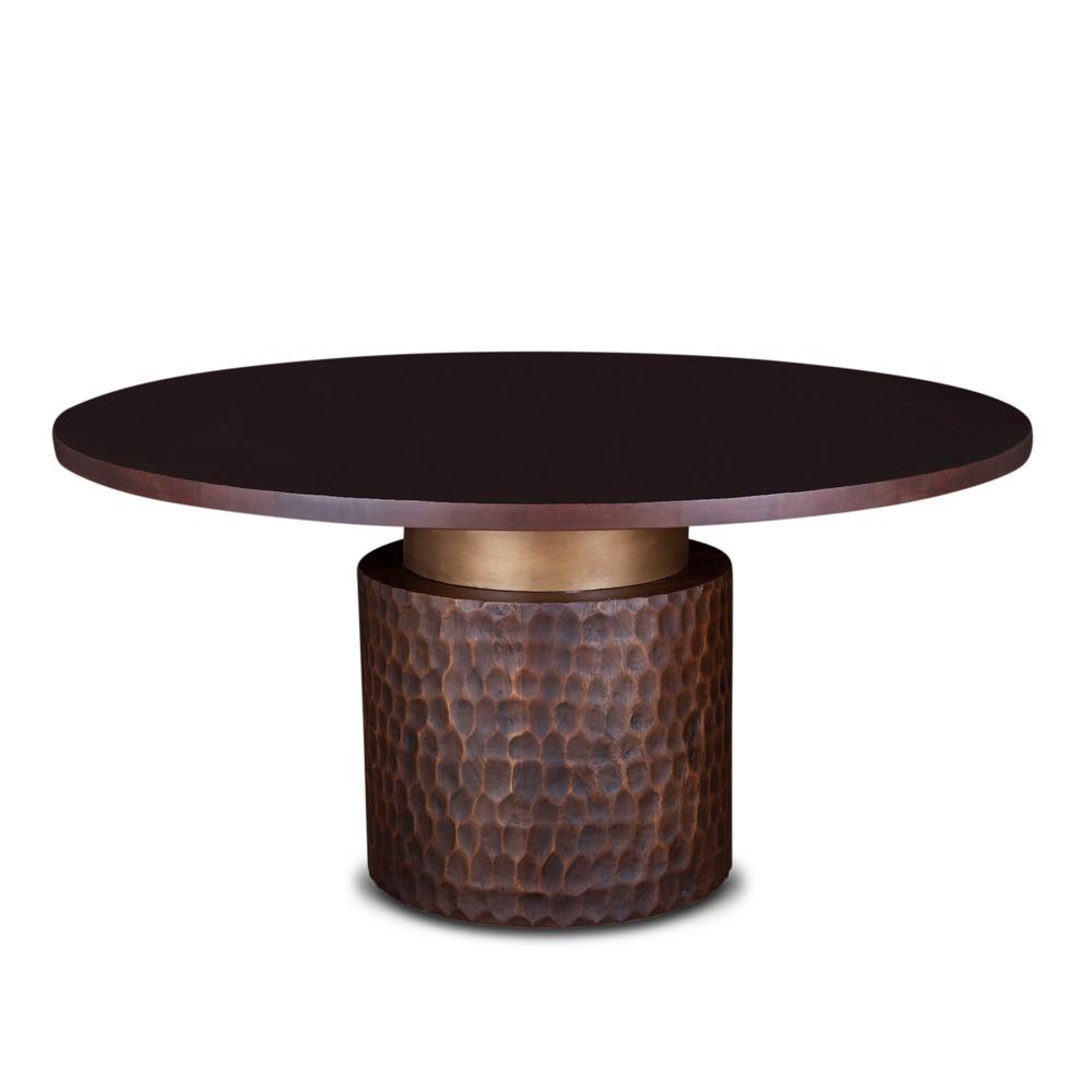 Vallarta Round Two Tone Mango Wood Dining Table. Picture 2