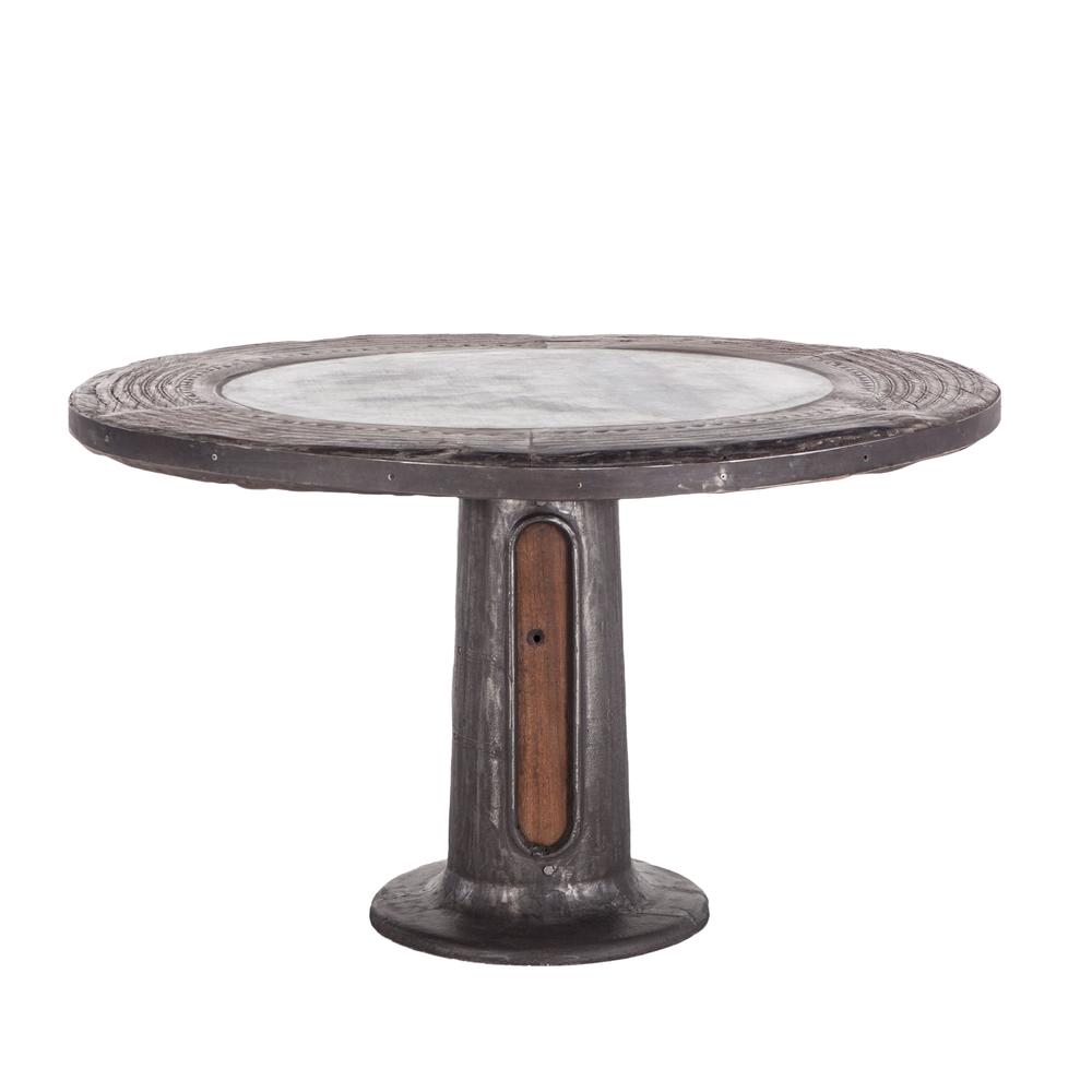 53-Inch Round Marble and Cast Iron Table, Belen Kox. Picture 1
