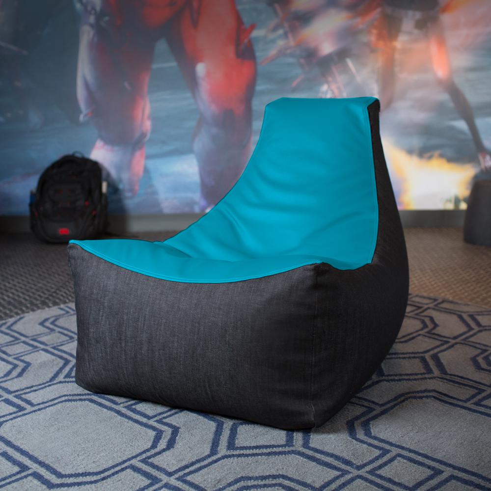 Jaxx Pixel Bean Bag Gamer Chair, Turquoise. Picture 4