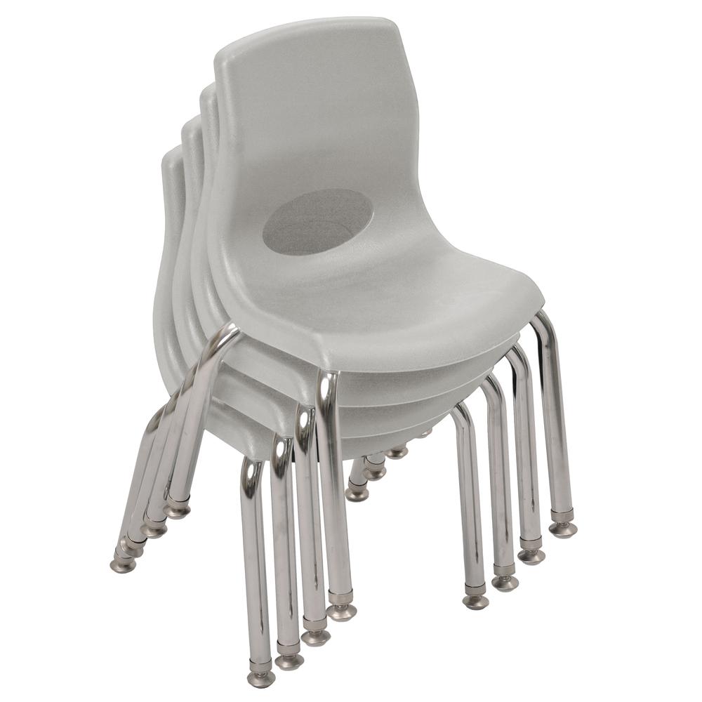 Myposture Plus 10" Chair - 4Pack - Gray With Chrome Legs. Picture 1