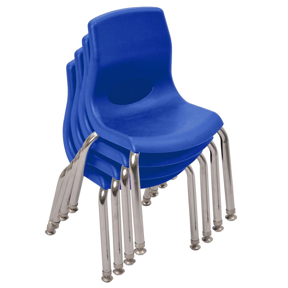 Myposture Plus 10" Chair - 4Pack - Blue With Chrome Legs. Picture 1