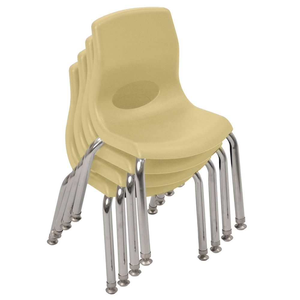 Plus 10" Chair - 4Pack - Tan with Chrome Legs. Picture 1