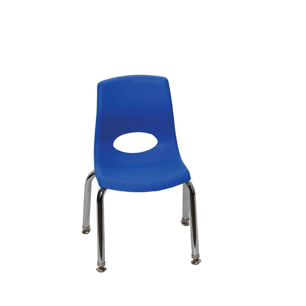 Myposture Plus 10" Chair - 4Pack - Blue With Chrome Legs. Picture 3