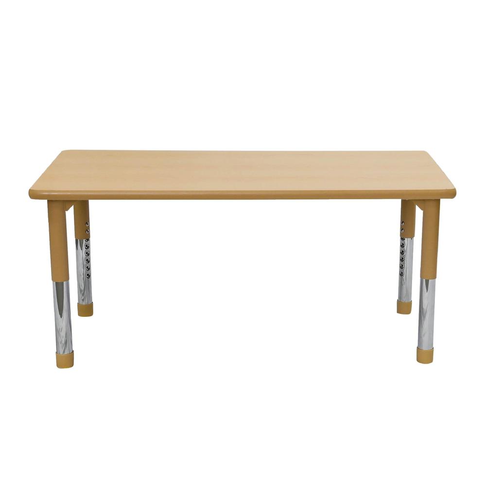 Maple Tan Rectangular Adjustable Table - 24" x 48". Picture 1