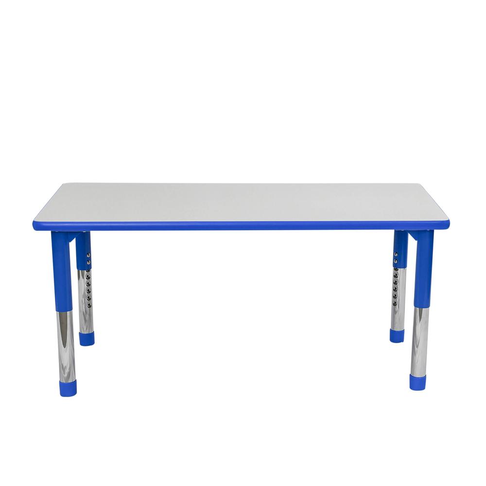 Gray Blue Rectangular Adjustable Table - 24" x 48". Picture 1