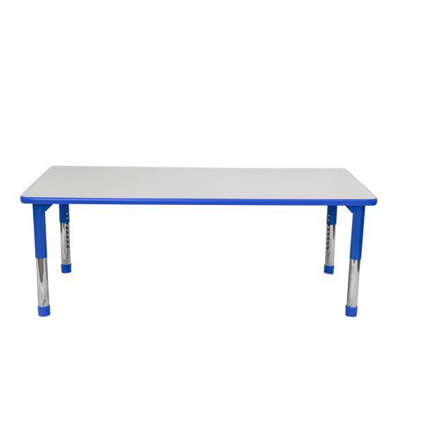 Gray Blue Rectangular Adjustable Table - 30" x 60". Picture 1