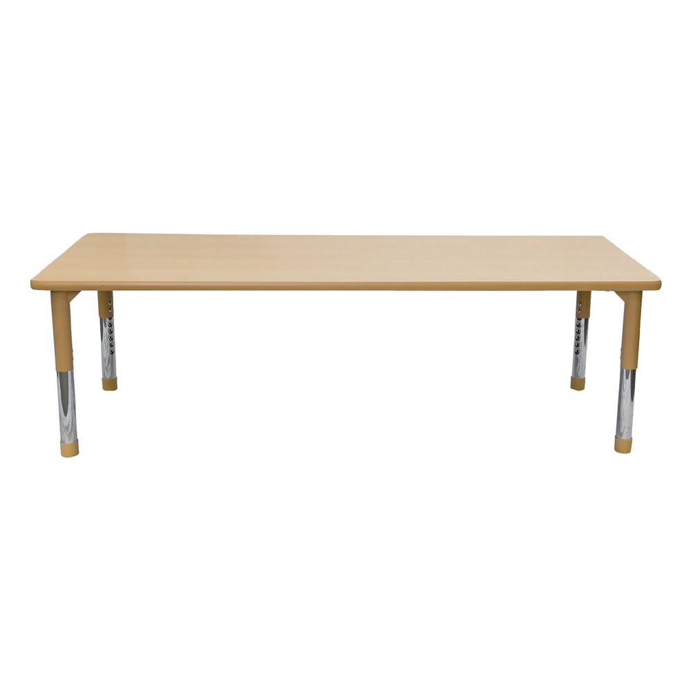 Maple Tan Rectangular Adjustable Table - 30" x 72". Picture 1