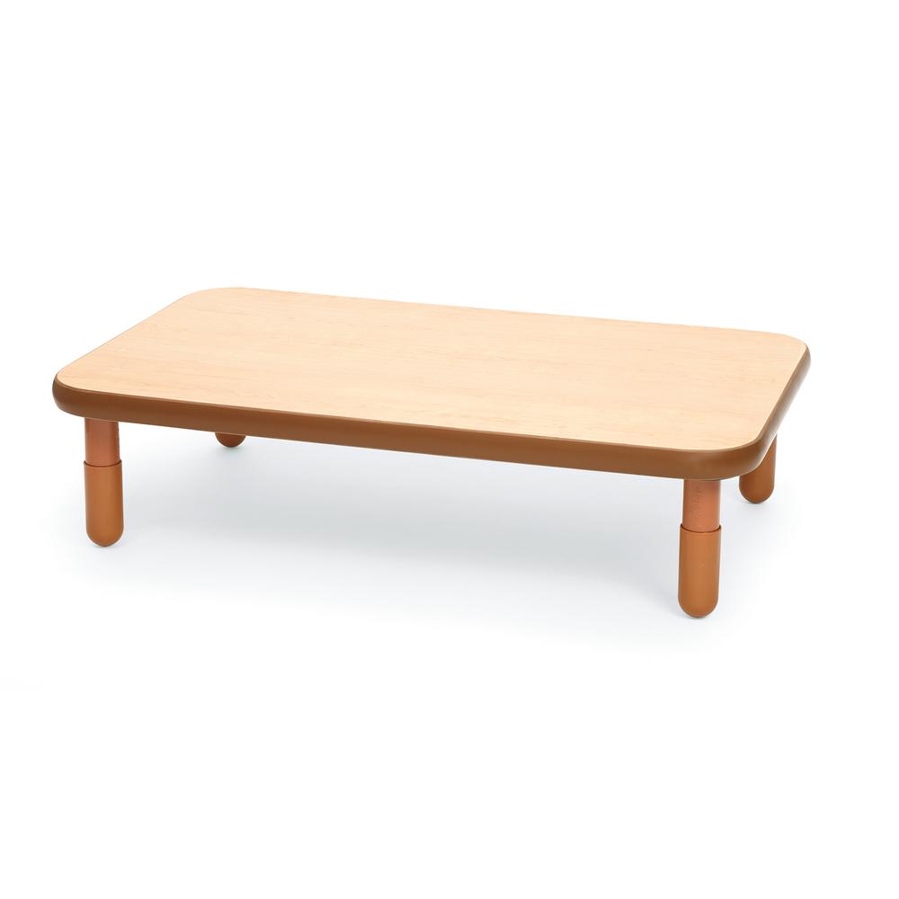 BaseLine® 48" x 30" Rectangular Table - Natural Wood with 12" Legs. Picture 1
