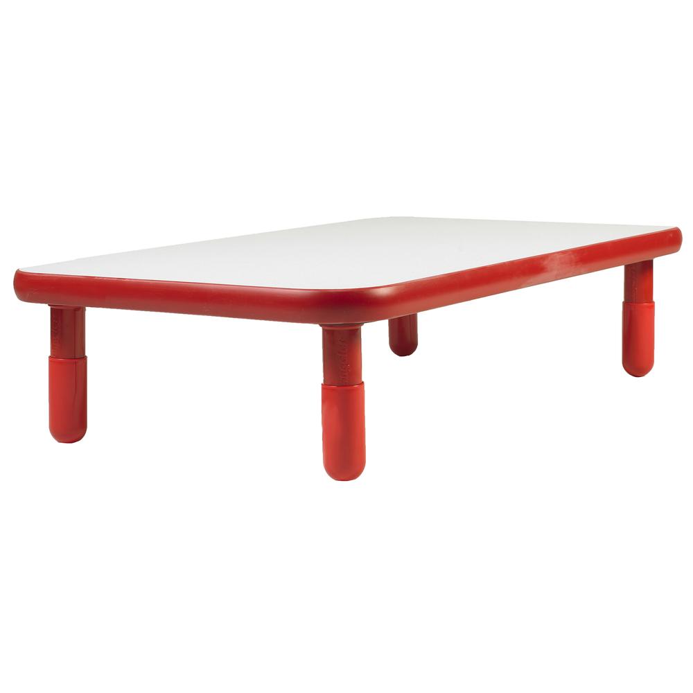 BaseLine® 48" x 30" Rectangular Table - Candy Apple Red with 12" Legs. Picture 1