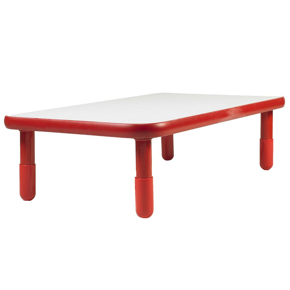 BaseLine® 48" x 30" Rectangular Table - Candy Apple Red with 14" Legs. Picture 1