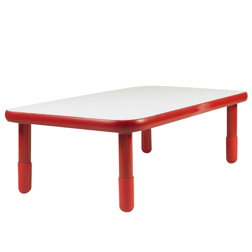 BaseLine® 48" x 30" Rectangular Table - Candy Apple Red with 16" Legs. The main picture.
