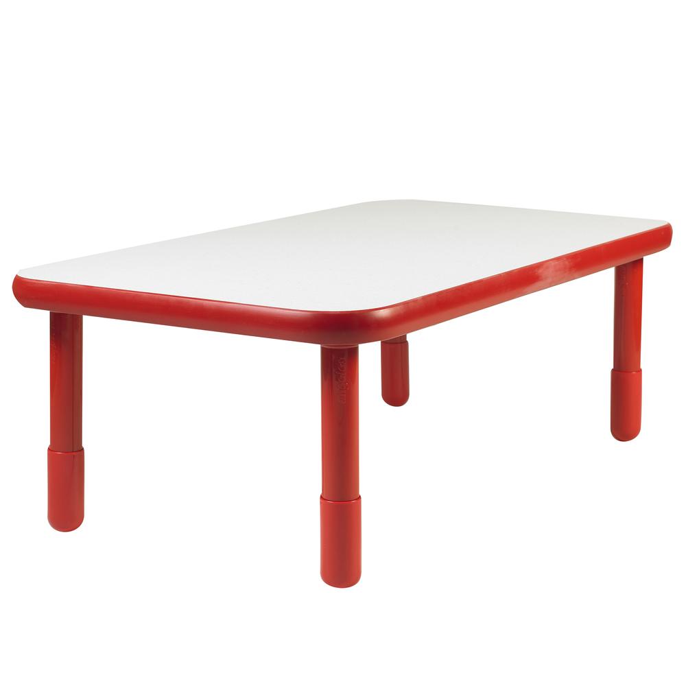 BaseLine® 48" x 30" Rectangular Table - Candy Apple Red with 18" Legs. Picture 1