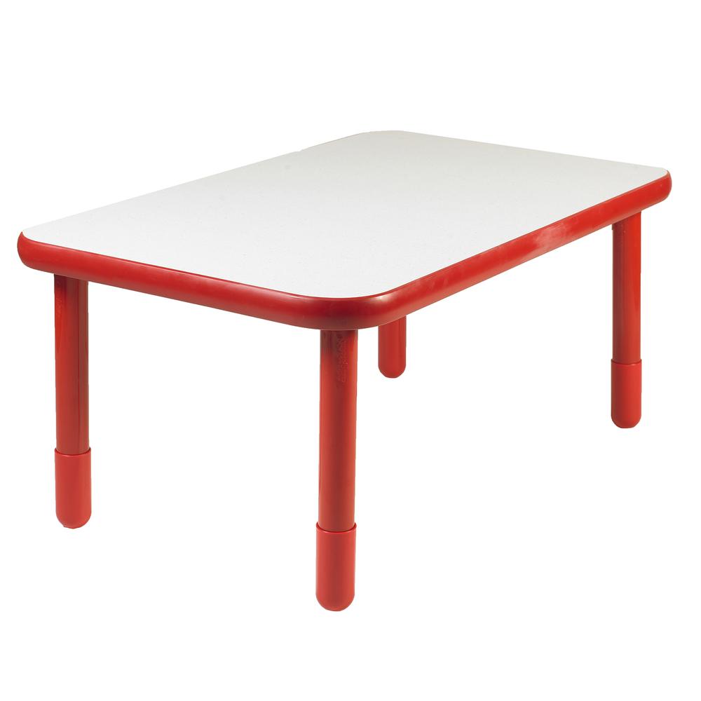BaseLine® 48" x 30" Rectangular Table - Candy Apple Red with 22" Legs. Picture 1