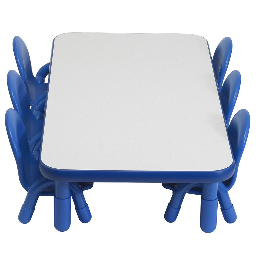 BaseLine® Toddler 60" x 30" Rectangular Table & Chair Set - Solid Royal Blue. Picture 6