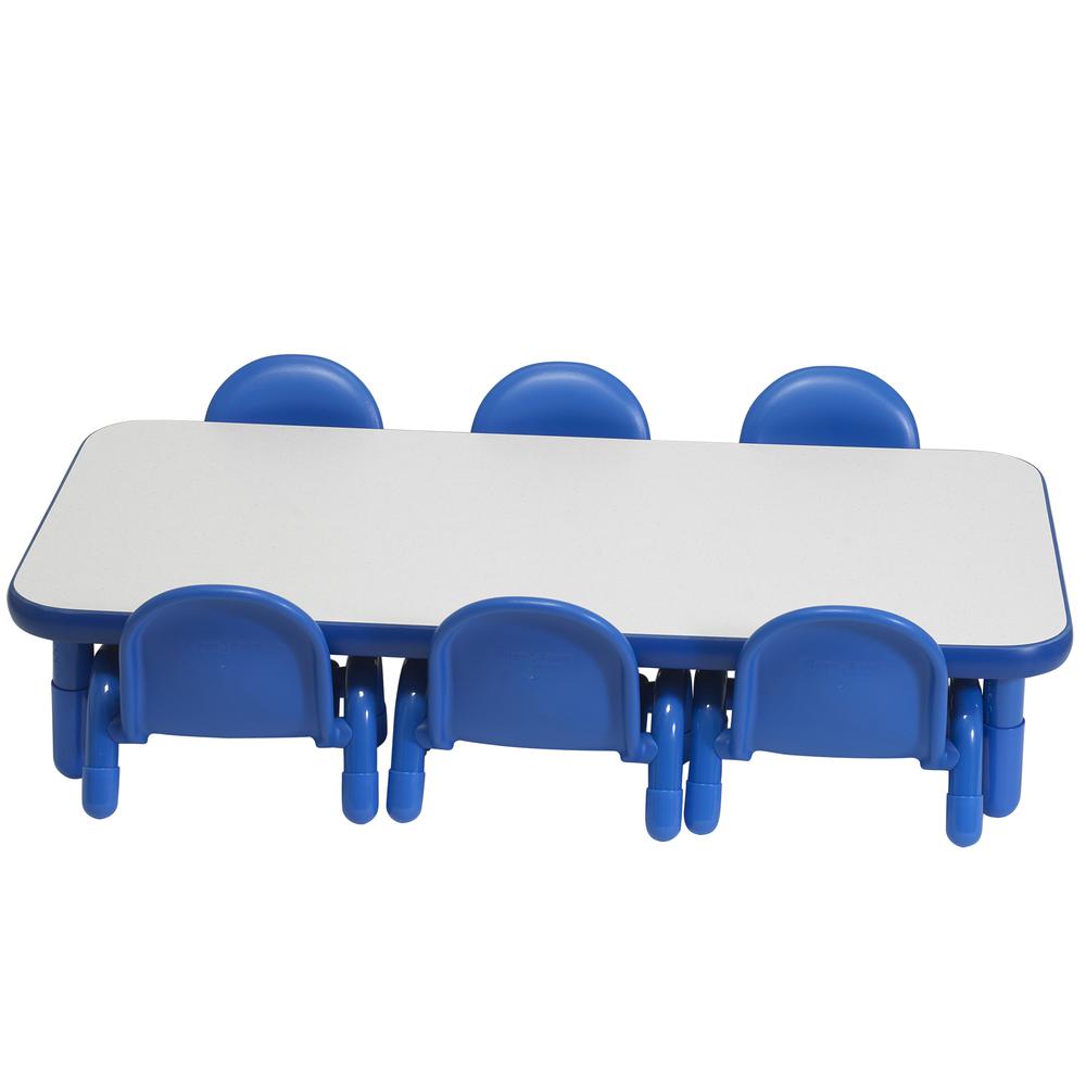 BaseLine® Toddler 60" x 30" Rectangular Table & Chair Set - Solid Royal Blue. Picture 7