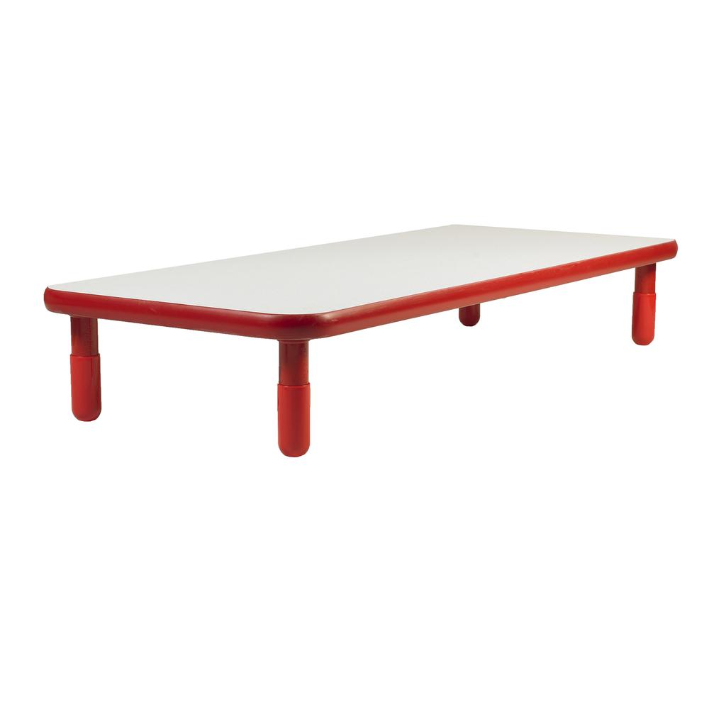 BaseLine® 72" x 30" Rectangular Table - Candy Apple Red with 12" Legs. Picture 1