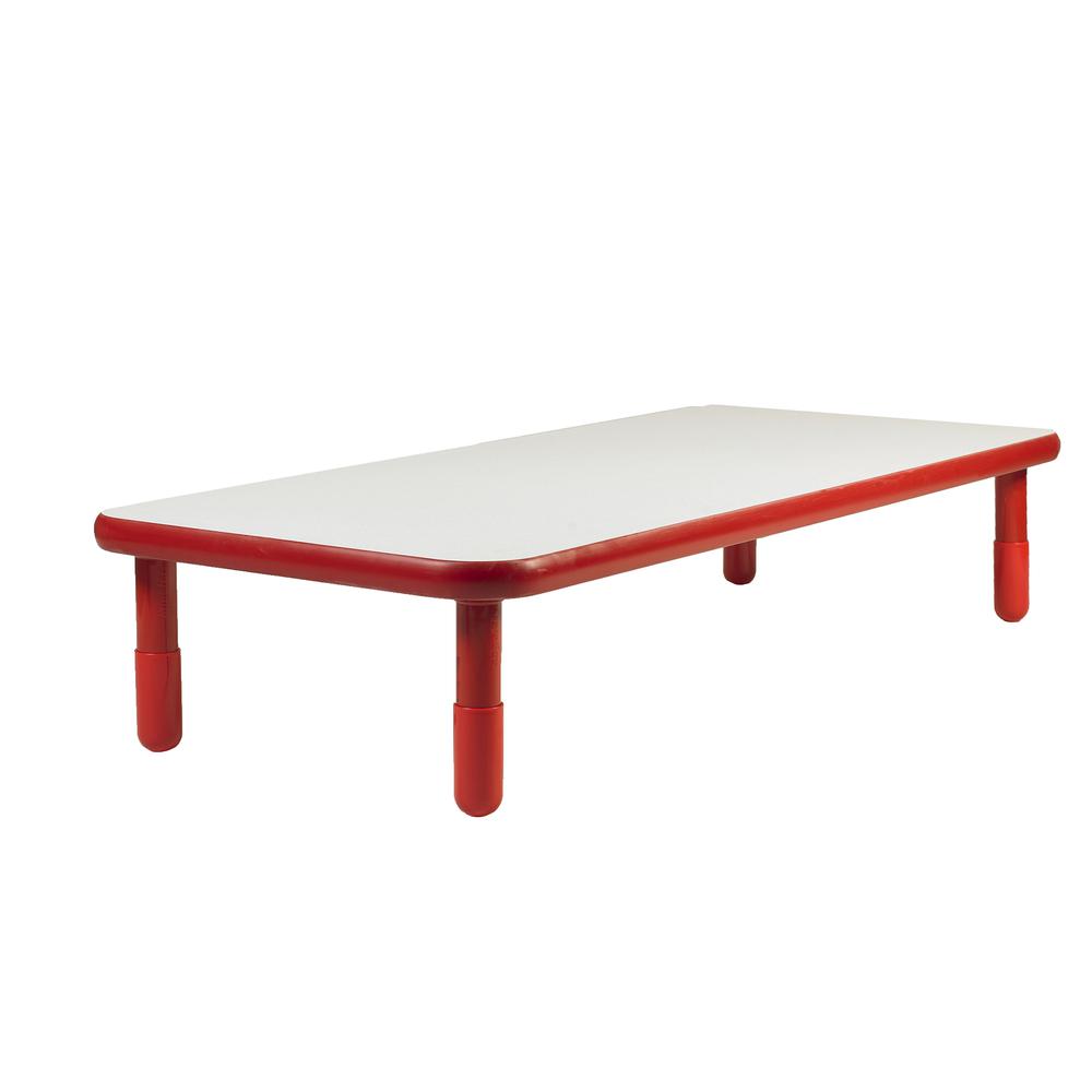 BaseLine® 72" x 30" Rectangular Table - Candy Apple Red with 14" Legs. Picture 1