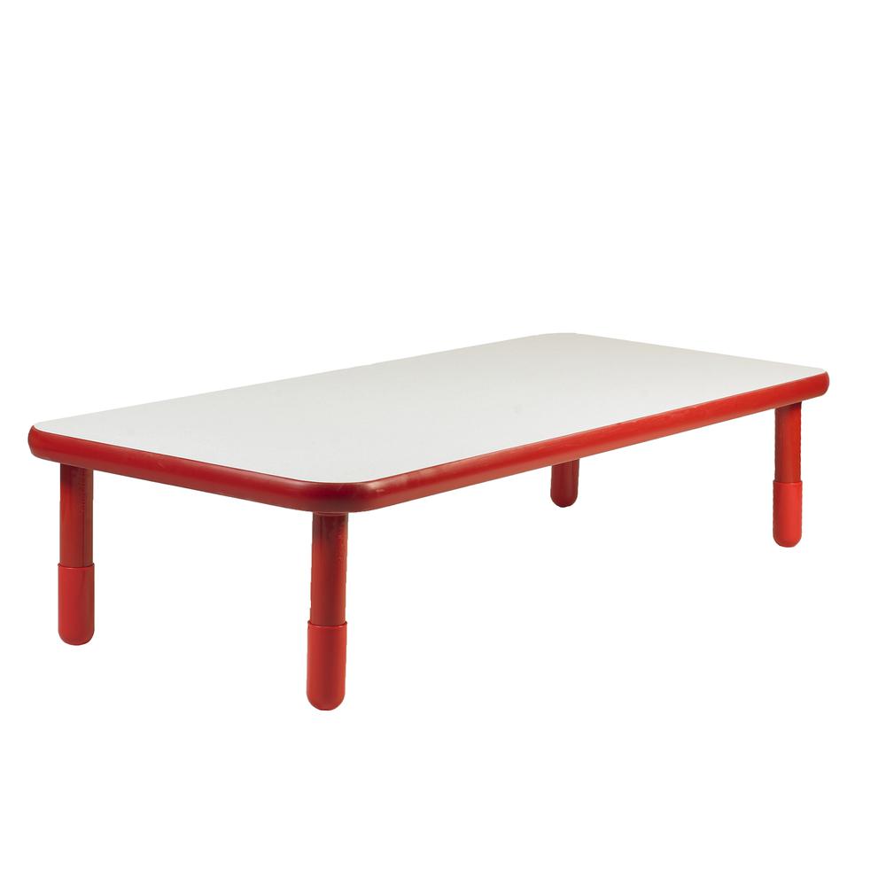 BaseLine® 72" x 30" Rectangular Table - Candy Apple Red with 16" Legs. Picture 1