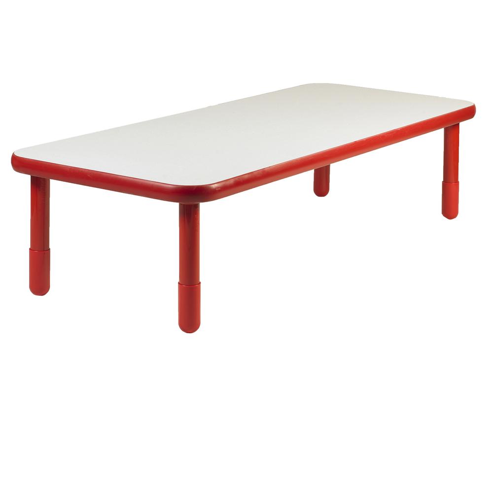 BaseLine® 72" x 30" Rectangular Table - Candy Apple Red with 18" Legs. Picture 1