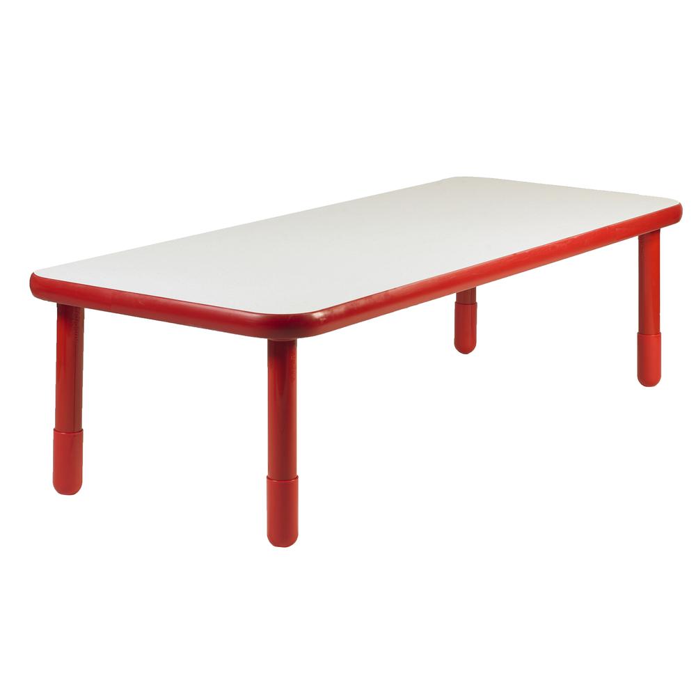BaseLine® 72" x 30" Rectangular Table - Candy Apple Red with 20" Legs. Picture 1
