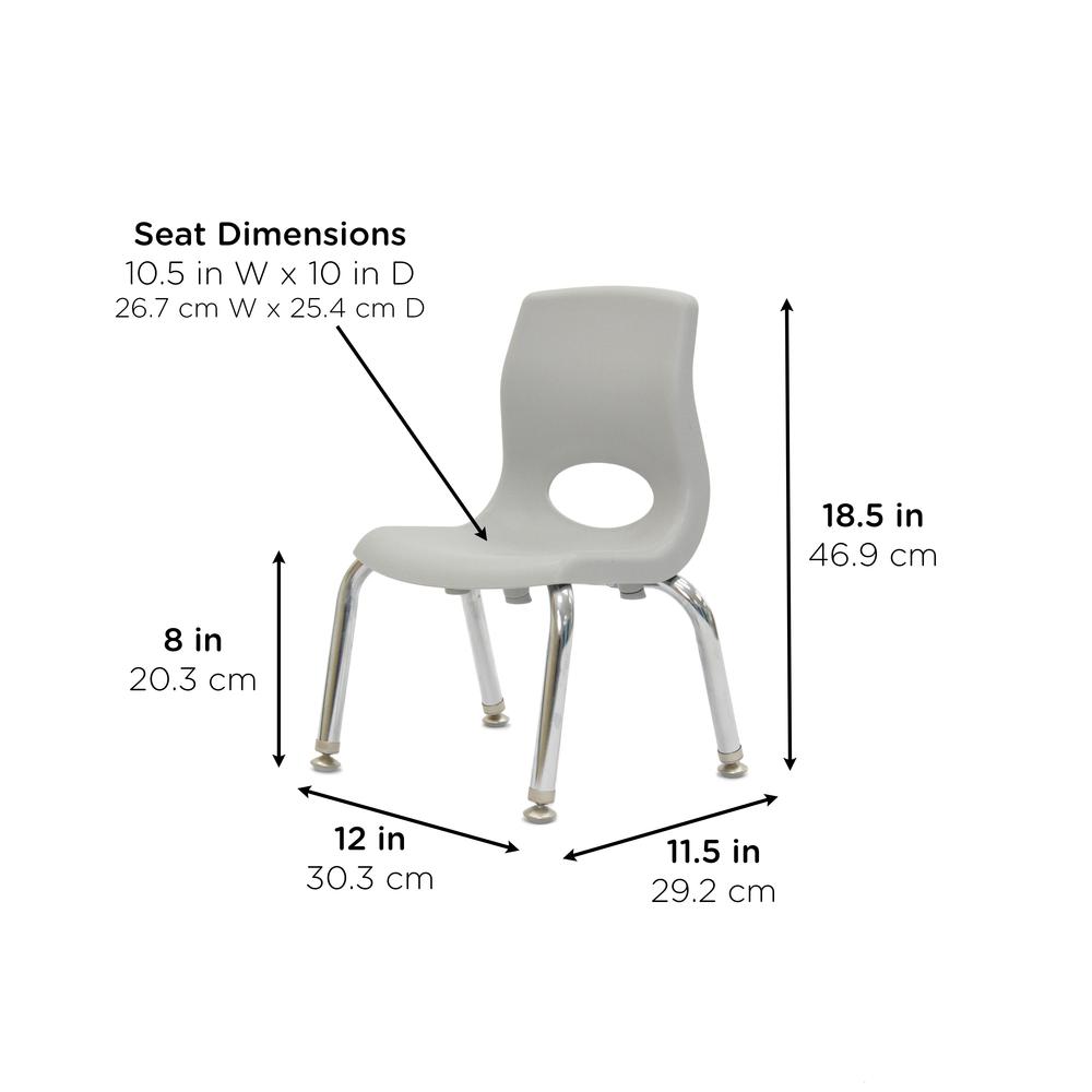 Myposture Plus 8" Chair - Gray With Chrome Legs. Picture 5