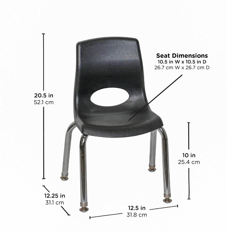 Myposture Plus 10" Chair - Black With Chrome Legs. Picture 4