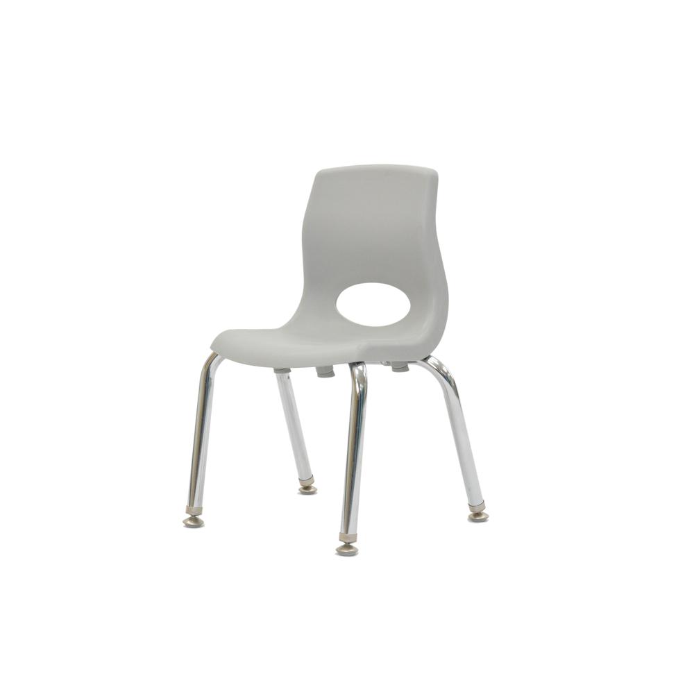 Myposture Plus 10" Chair - Gray With Chrome Legs. Picture 1
