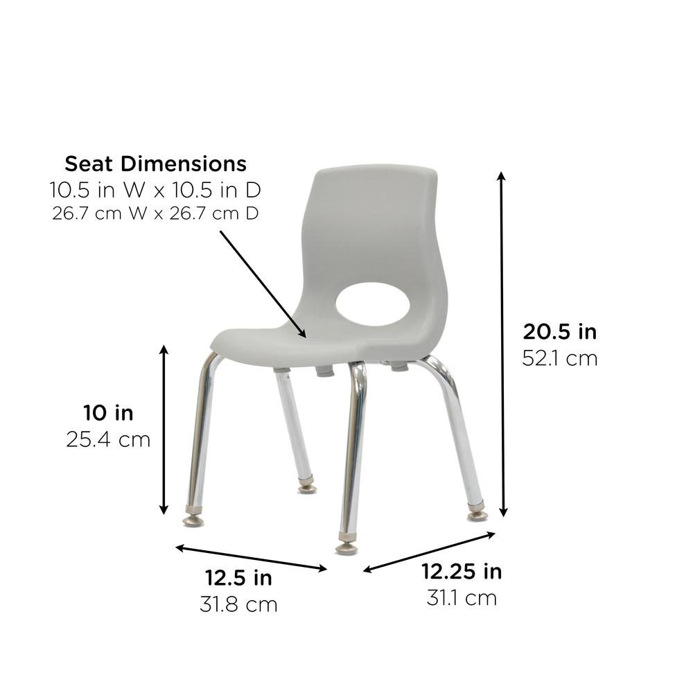 Myposture Plus 10" Chair - Gray With Chrome Legs. Picture 5