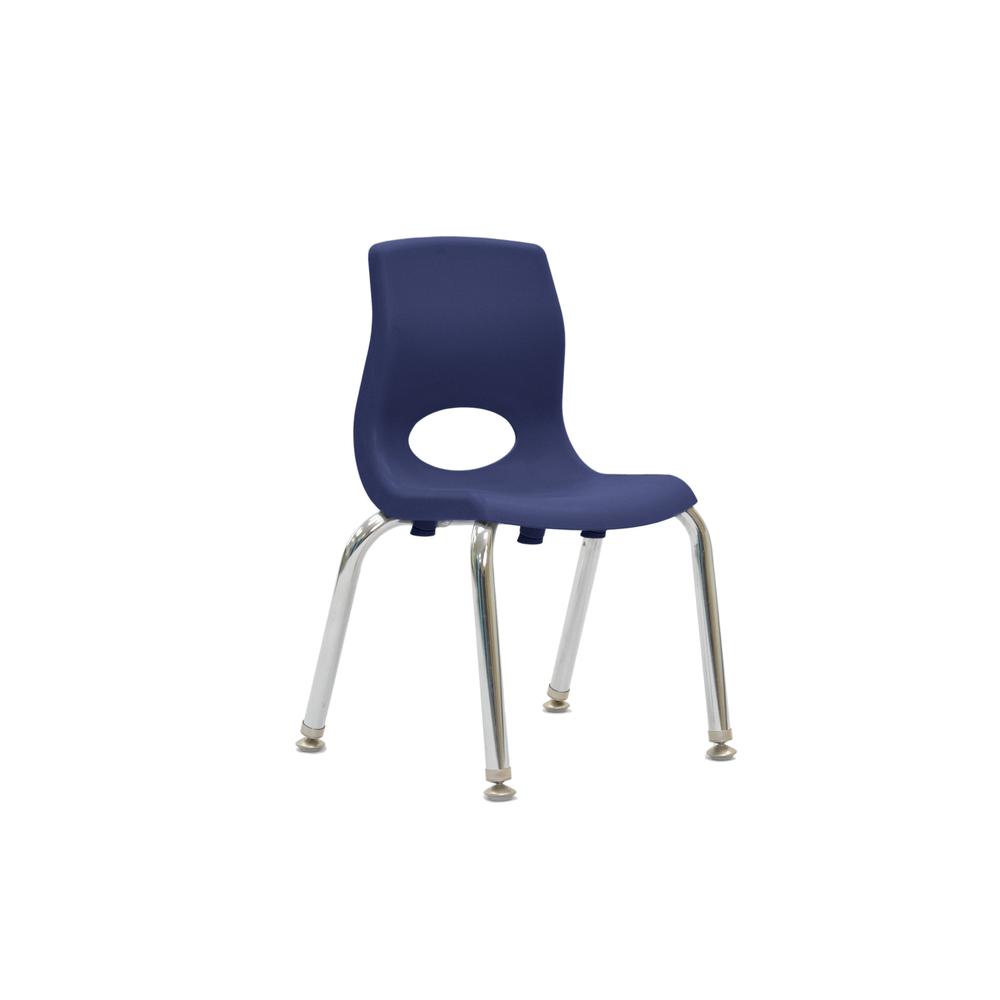 Plus 10" Chair - Navy with Chrome Legs. Picture 1