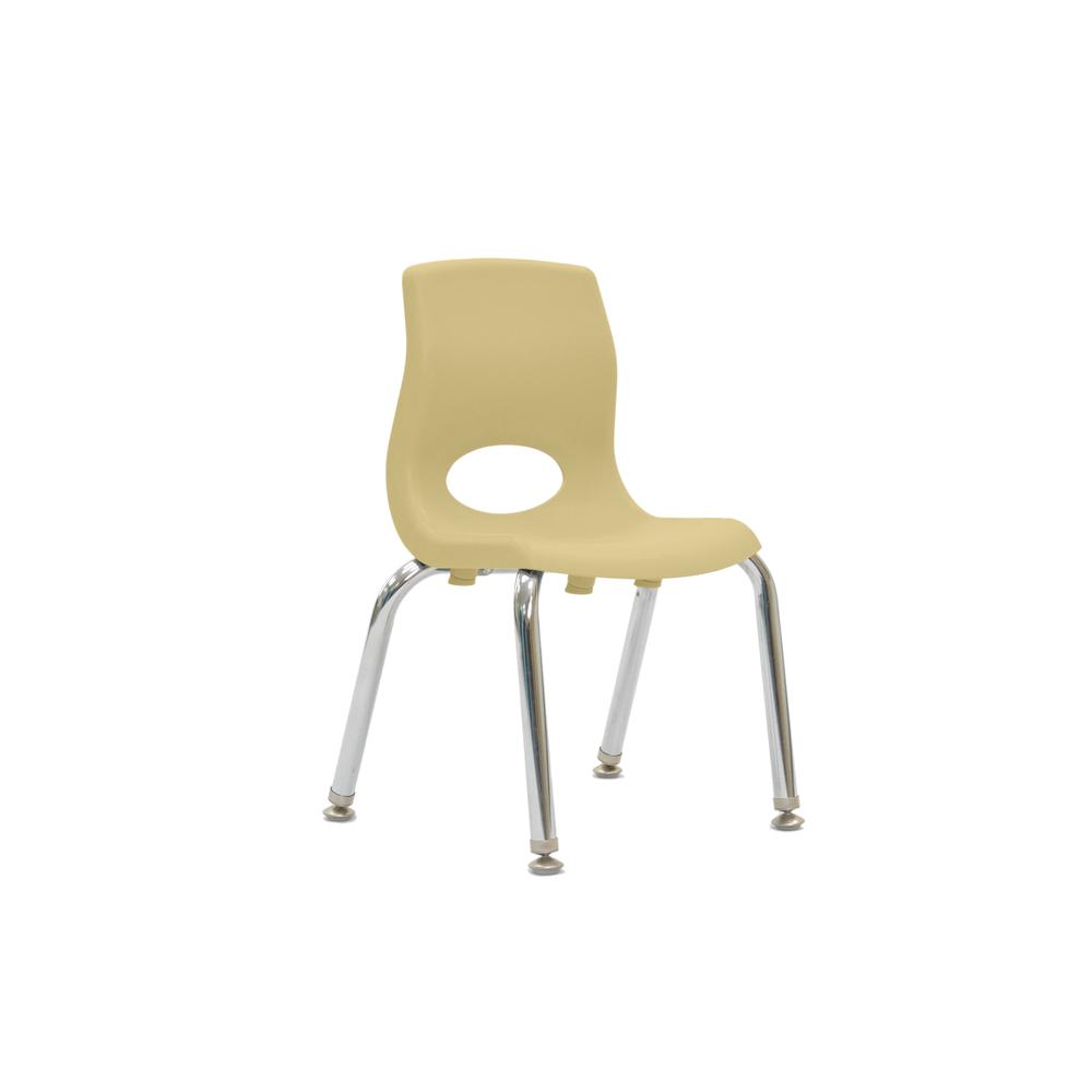 Plus 10" Chair - Tan with Chrome Legs. Picture 1