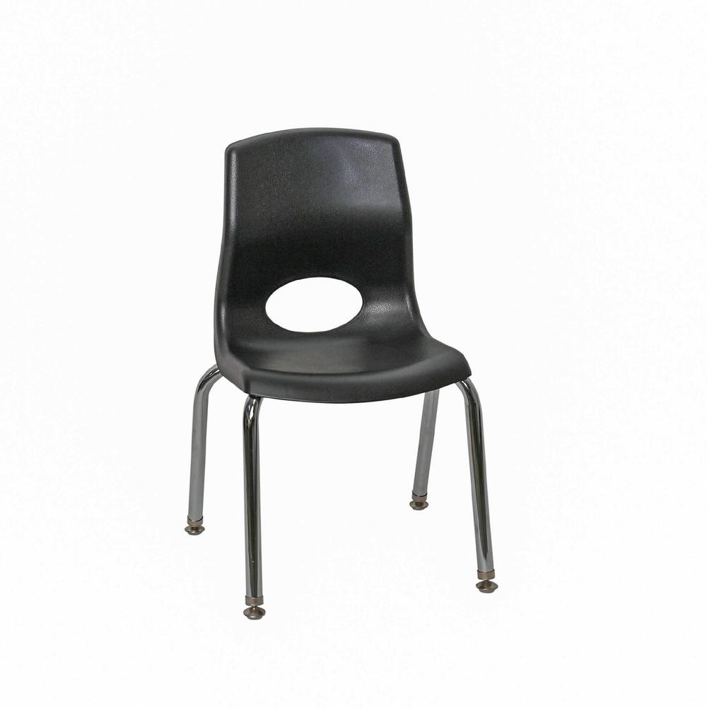 Myposture Plus 12" Chair - Black With Chrome Legs. Picture 1