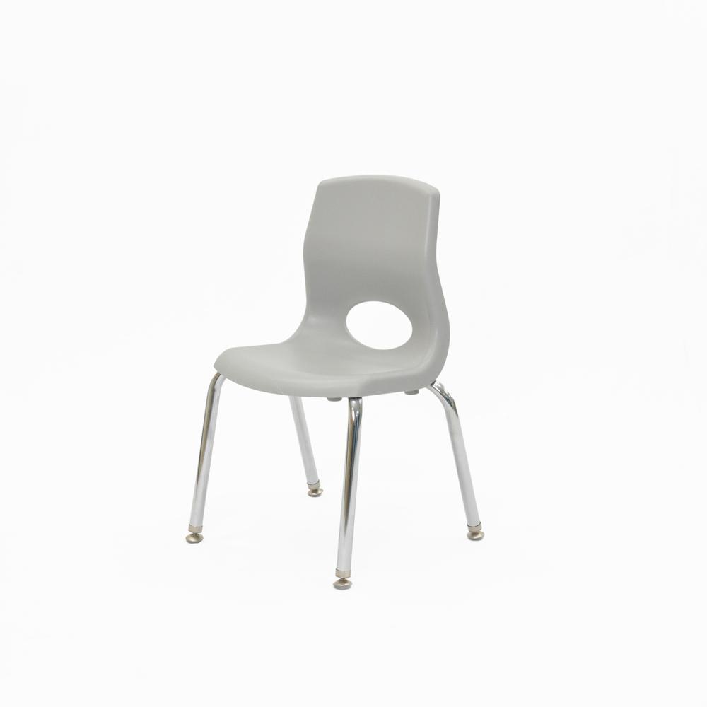 Myposture Plus 12" Chair - Gray With Chrome Legs. Picture 1