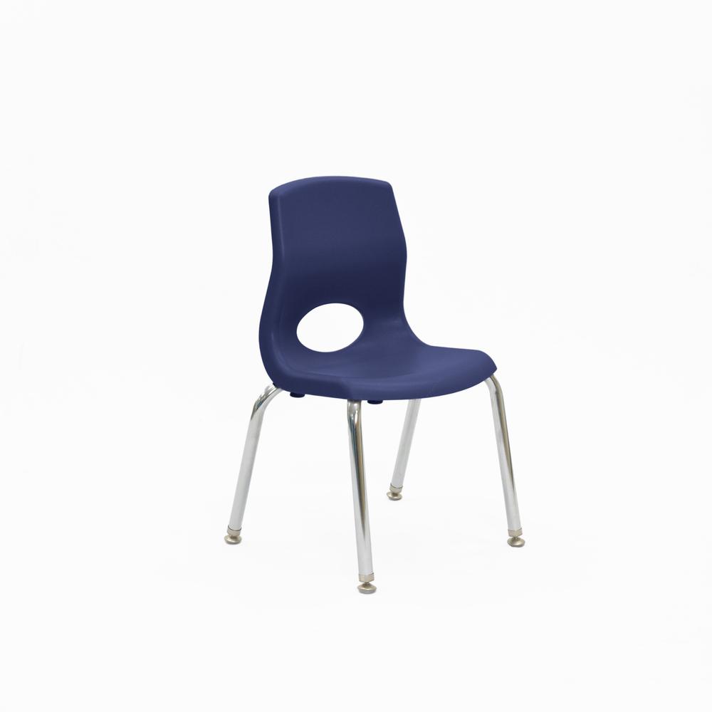 Plus 12" Chair - Navy with Chrome Legs. Picture 1