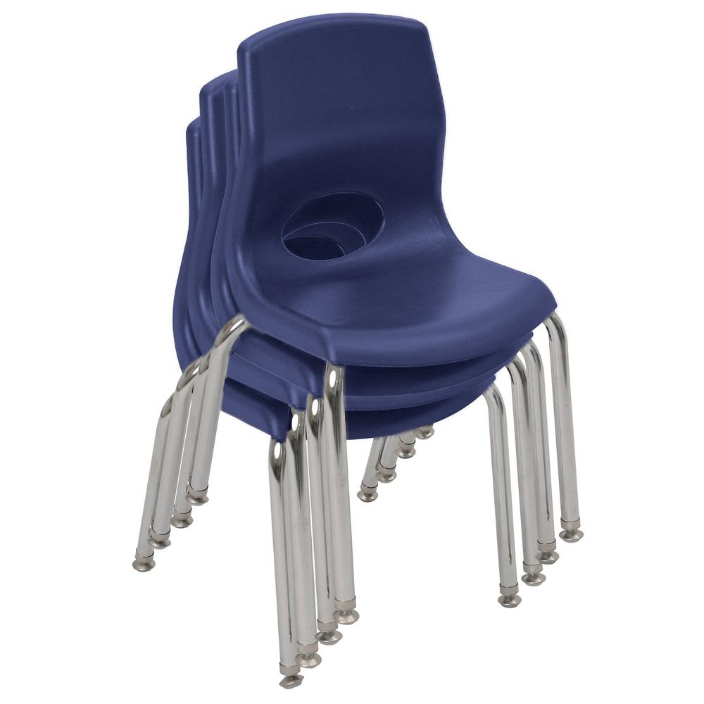 Plus 12" Chair - Navy with Chrome Legs. Picture 2
