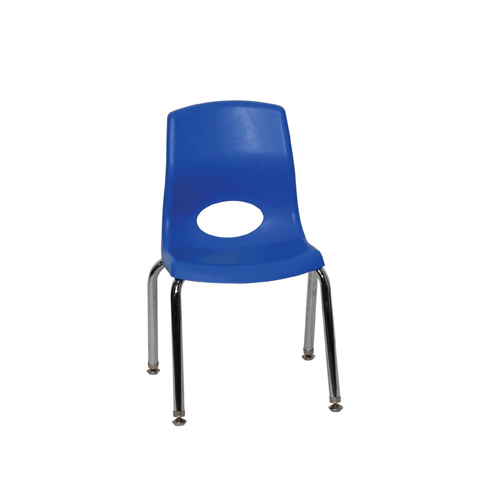 Myposture Plus 12" Chair - Blue With Chrome Legs. Picture 1