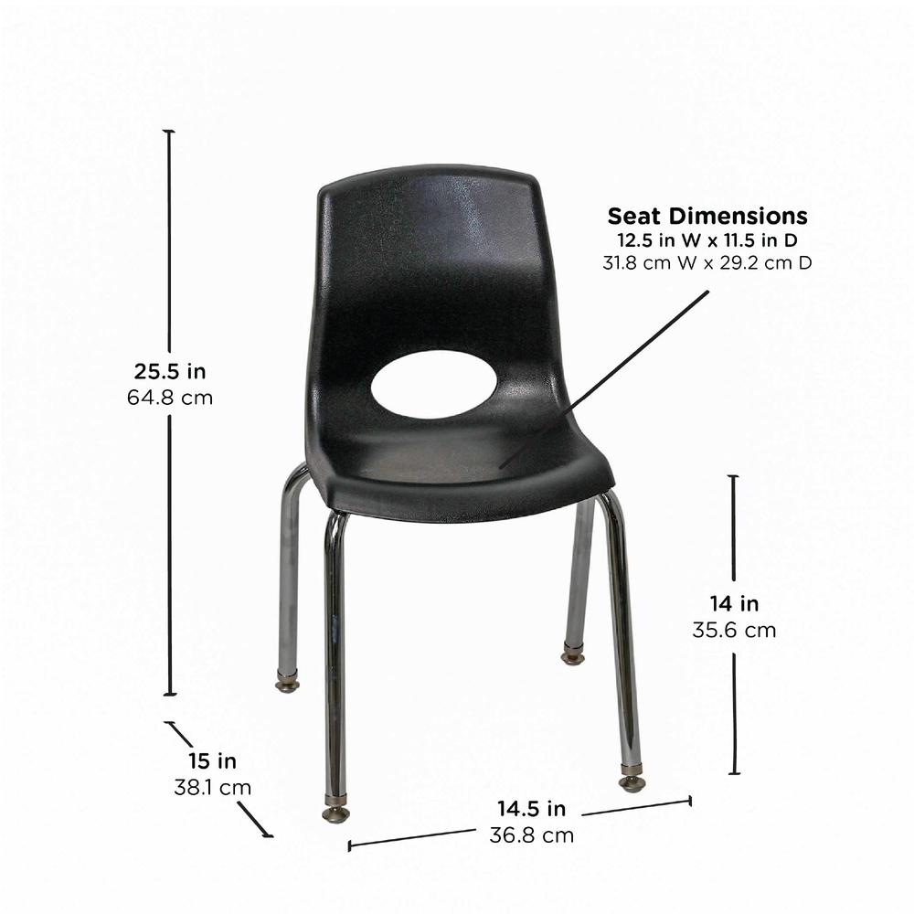Myposture Plus 14" Chair - Black With Chrome Legs. Picture 5
