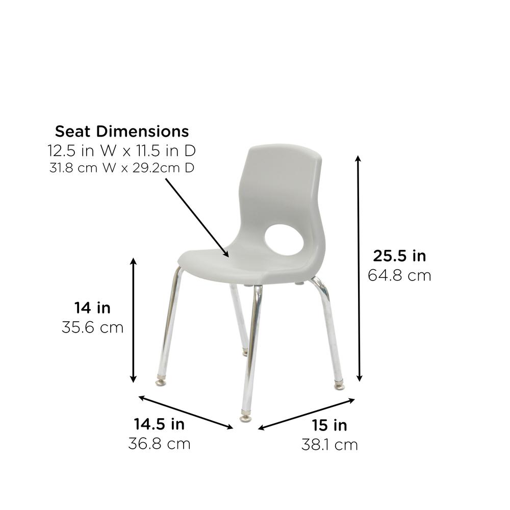 Myposture Plus 14" Chair - Gray With Chrome Legs. Picture 4