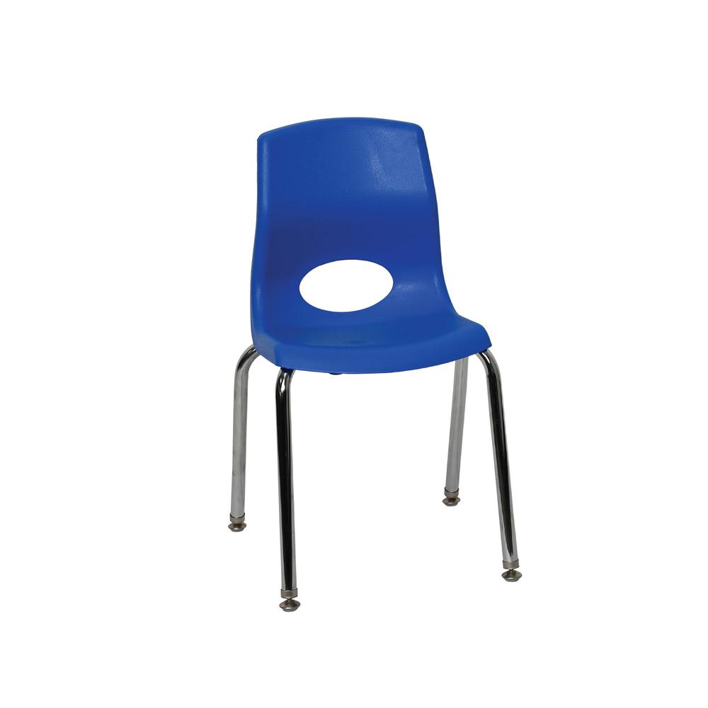 Myposture Plus 14" Chair - Blue With Chrome Legs. Picture 1