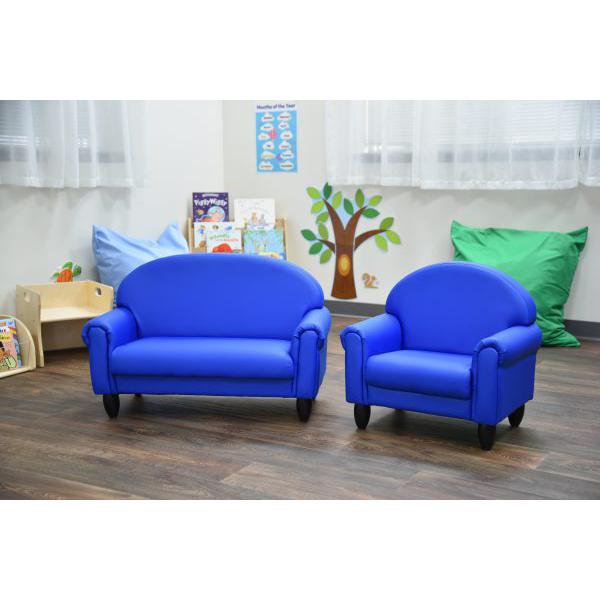 Chair and Sofa Set - Blue. Picture 3