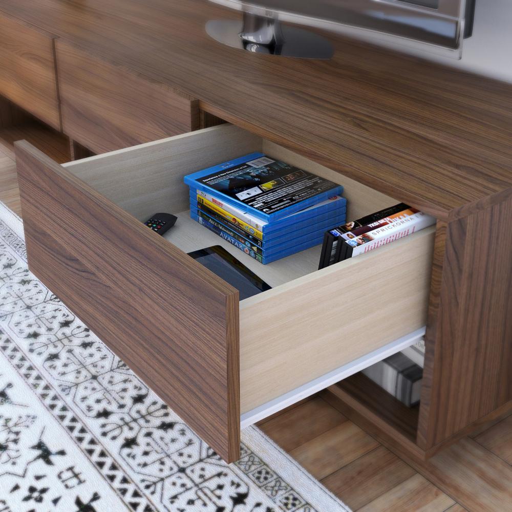 60-Inch Tv Stand With 3-Drawers, Walnut. Picture 3