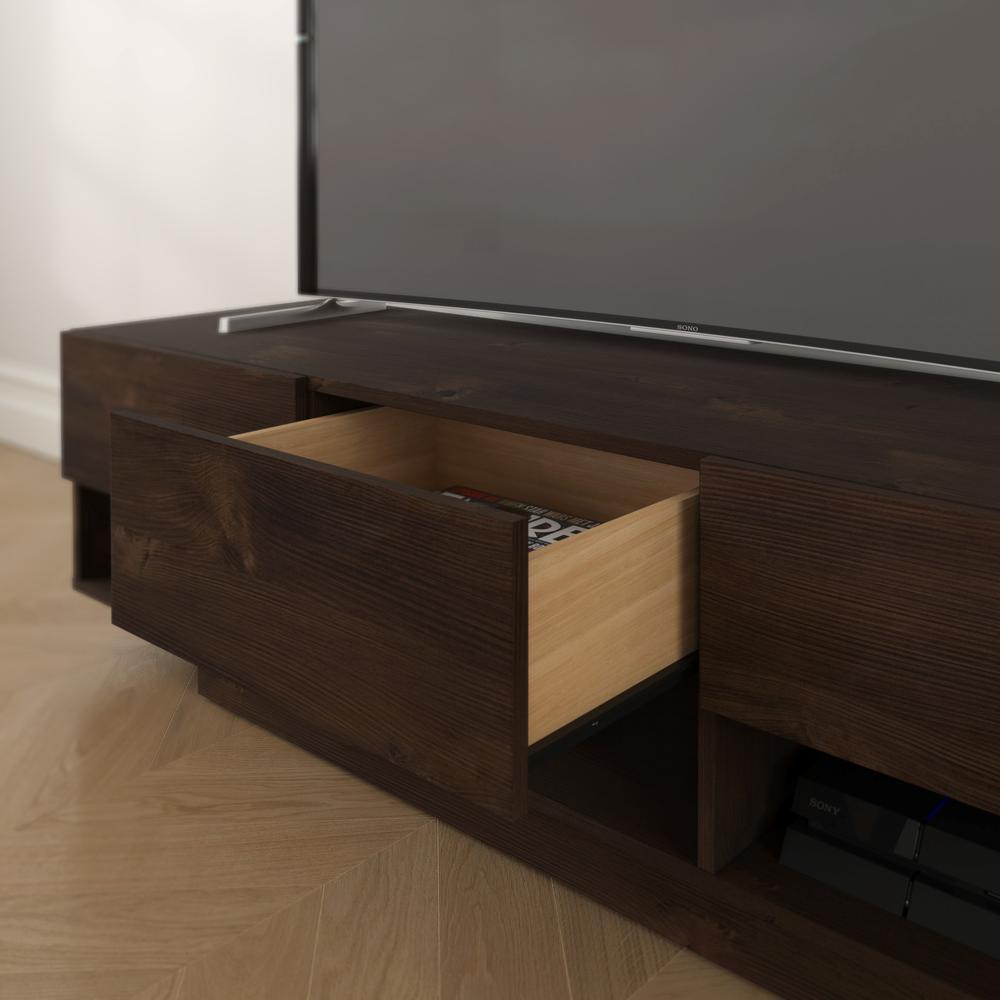 60-Inch Tv Stand With 3-Drawers, Truffle. Picture 3